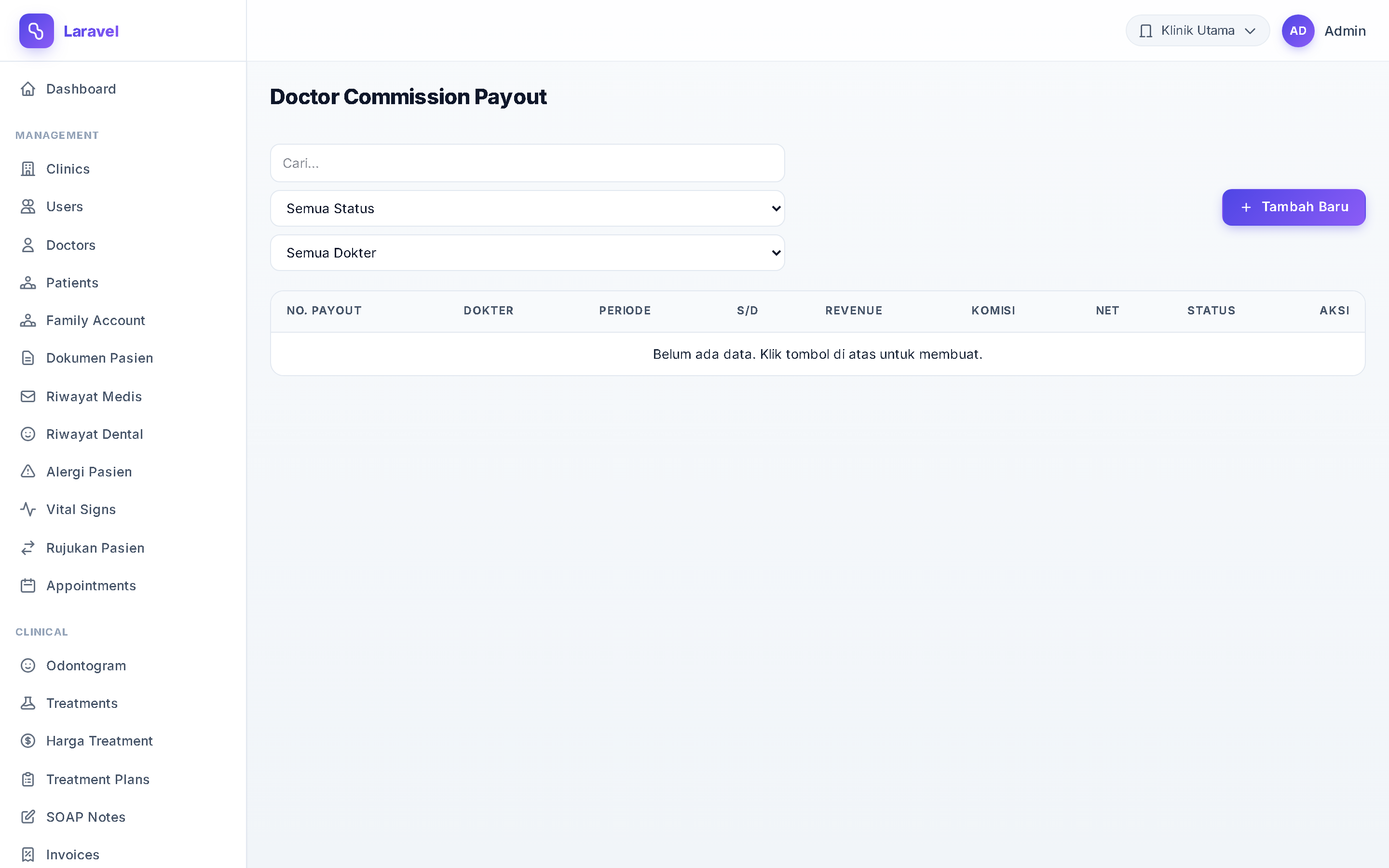 Screenshot Doctor Commission Payout